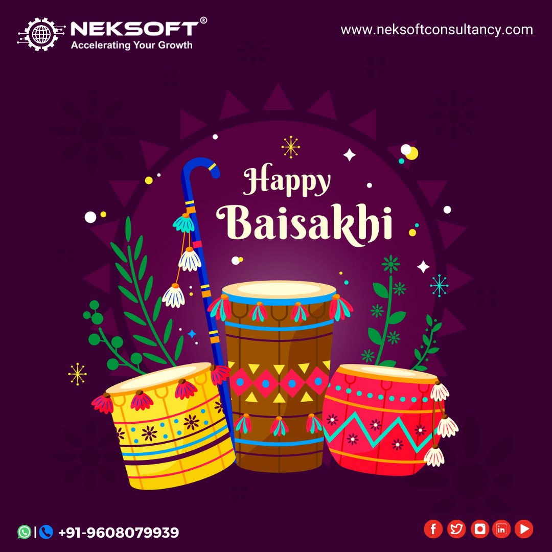 Happy Baisakhi! 🌾🎉 Neksoft Consultancy Services wishes you abundant harvests and prosperity. May this festival bring joy and new beginnings to you and your loved ones. Celebrate with hope and enthusiasm. #Baisakhi2024 #NeksoftCelebrates #NewBeginnings #India #Netherlands #usa