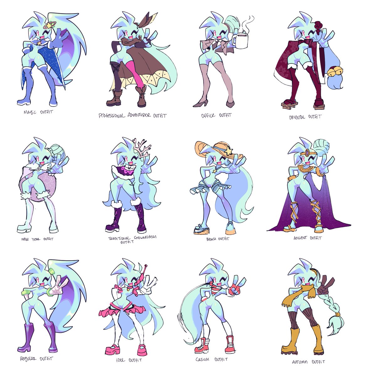 Spaicy with some Snoworldean outfits. Which one do you like more? ^^