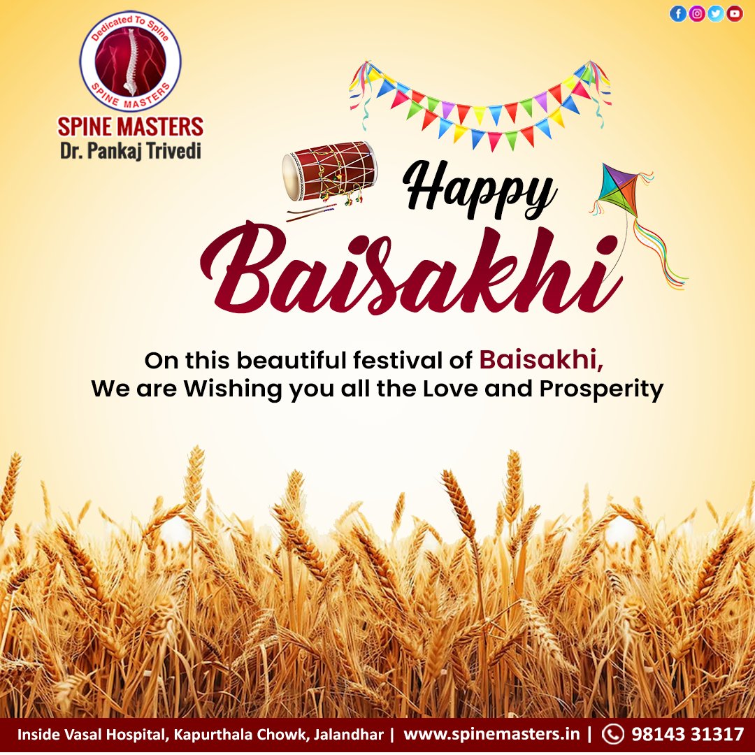 Happy Baisakhi.
On this beautiful festival of Baisakhi, We are wishing you all the love and Prosperity.
.
.
#spinemasters #HappyBaisakhi #baisakhi2024 #festivalofharvest #happyfaces #joys #Prosperity #harvestseason #jalandhar #punjab