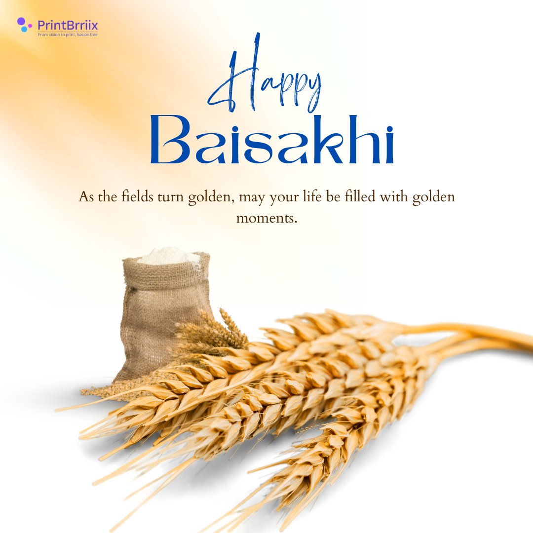 Happy Baisakhi to everyone celebrating! May this special day bring abundant joy, prosperity, and success to you and your loved ones. Let’s welcome the harvest season with hope and happiness. 🌾🎉 #Baisakhi2024 #printbrriix #printing #branding #brandidentity