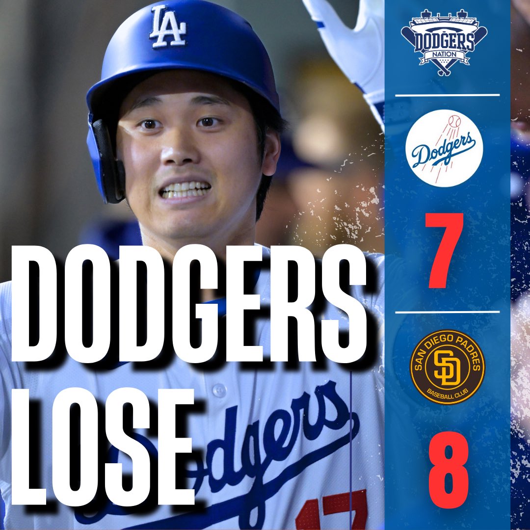 One of the crazier Dodgers games this season ends nowhere near as exciting as it began. LA falls to the Padres 8-7 in the first game of their weekend series.