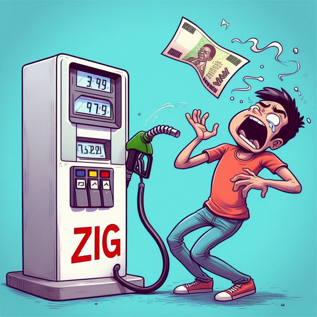paseka_ddd's tweet photo. Just when money's ZiG-zaggy, Zimbabwe's new currency drops. Fuel prices = hyperinflation hell. Reserve Bank vows to stop printing... until next time 🤣. No physical notes? 🤷‍♂️ #ZiGLife #HyperinflationHumor #MzansiMoneyStruggles https://t.co/cCBaCB0tRO