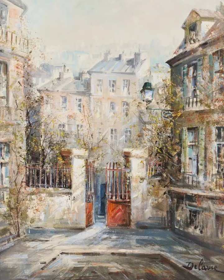 Buongiorno a tutti, felice sabato 🎀 🎨Lucien Delarue - Impasse du Tetre , Montmartre 🎀