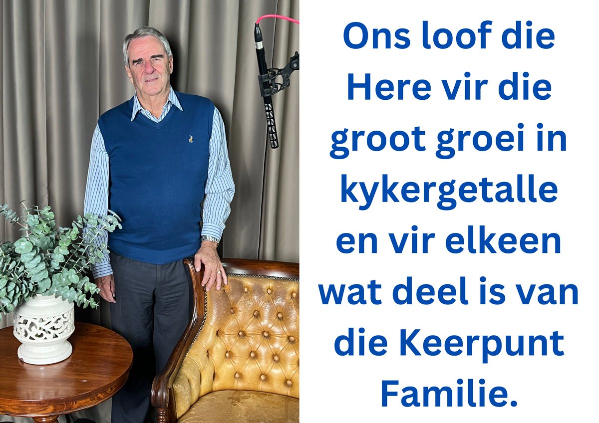 Ons is opreg dankbaar teenor ieder en elk wat die Keerpunt boodskappe ondersteun. Ons loof die Here vir dié ongelooflike seën. #keerpunt #keerpuntfamilie #dankbaar #geseënd #TBN #DStvkanaal343 #StarSat #Kruiskyk #YouTube #AfriforumTV #dirkievanderspuybediening