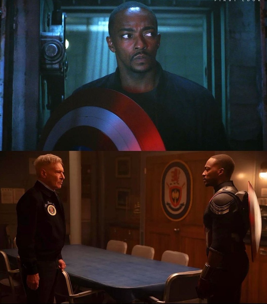M1_Mike1's tweet photo. First look at Sam Wilson's Captain America with his new suit and Harrison Ford's Thunderbolt Ross!! Some unreleased footage of the movie was shown during the #CinemaCon. #CaptainAmericaBraveNewWorld #CaptainAmerica #MarvelStudios #CinemaCon2024 #MCU #Marvel https://t.co/JmU61uH6iw