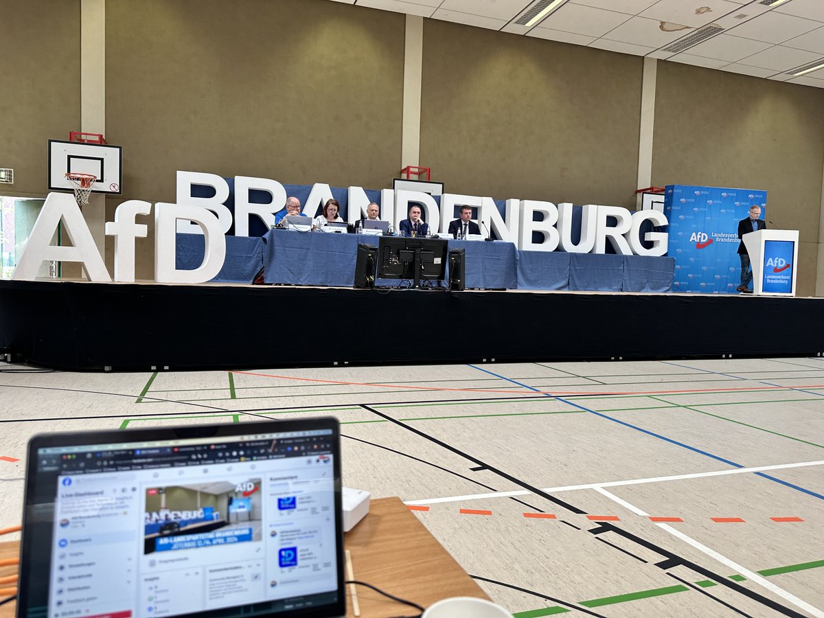 #AfD #Landesparteitag #Brandenburg heute mit der Diskussion und Verabschiedung des Wahlprogramms zur #Landtagswahl. Livestream: youtube.com/live/QWzOP5vFy… oder facebook.com/afd.brandenbur…