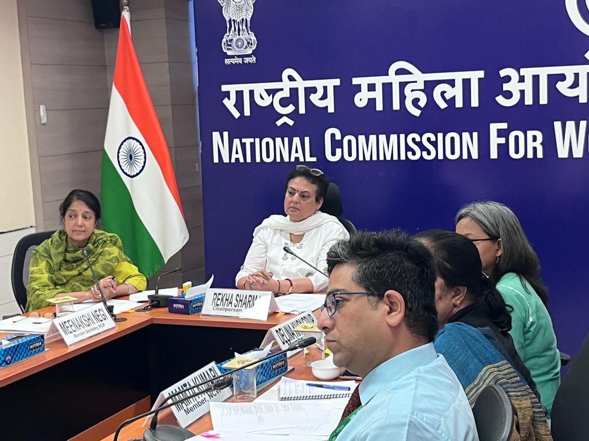 NCWIndia's tweet photo. The National Commission for Women (NCW) conducted a comprehensive law review consultation today with a diverse array of stakeholders, including esteemed legal professionals such as lawyers, advisors, members of law commissions, and the NCW's own legal team. The primary objective of this consultation was to identify women related laws that require review by the NCW in the current year.
#NCW #LegalConsultation #WomenEmpowerment 
@sharmarekha 
@AIMPLB_Official 
@PIBWCD 
@IndianLawyers_