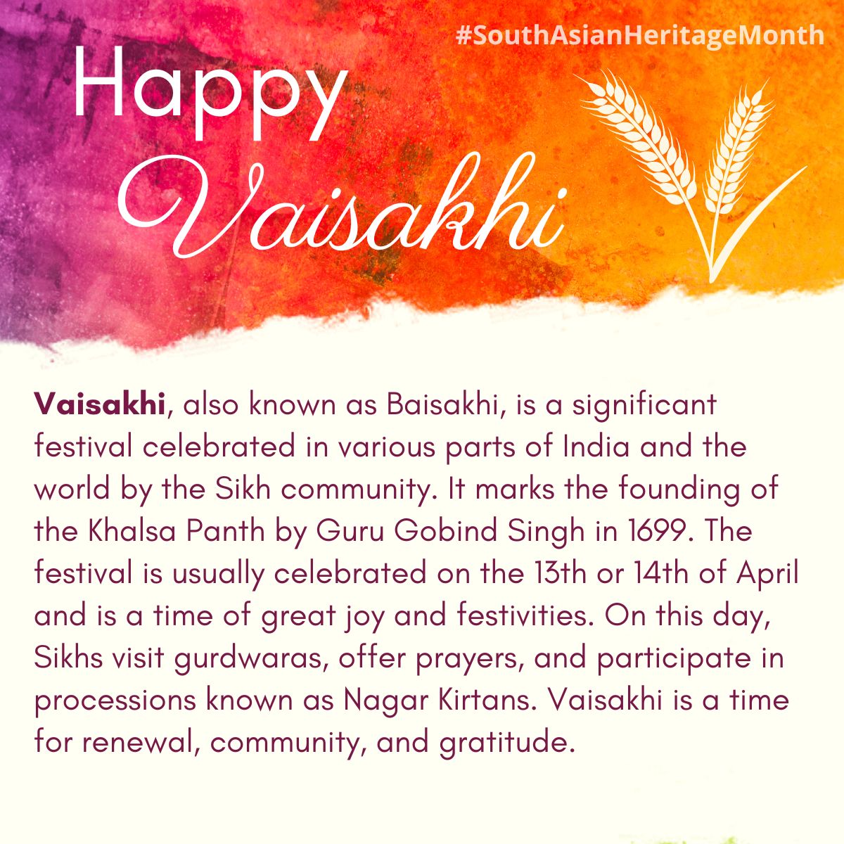 🌾 Happy Vaisakhi to all celebrating! May this special day bring you joy, prosperity, and new beginnings. 🌟 #Vaisakhi2024