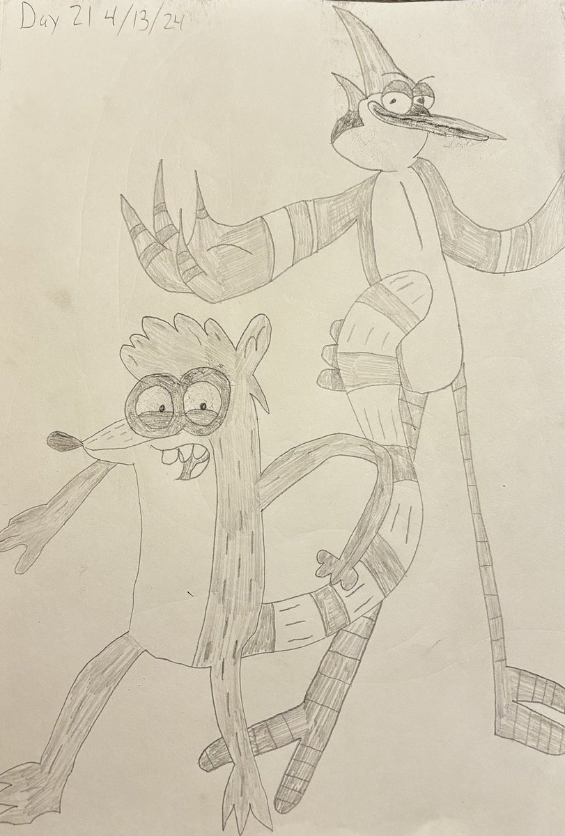 Curotos's tweet photo. I don’t know why they call it the Regular Show because it is far from regular, it’s actually quite irregular #RegularShow #Rigby #Modercai https://t.co/XIBGSX0ONj