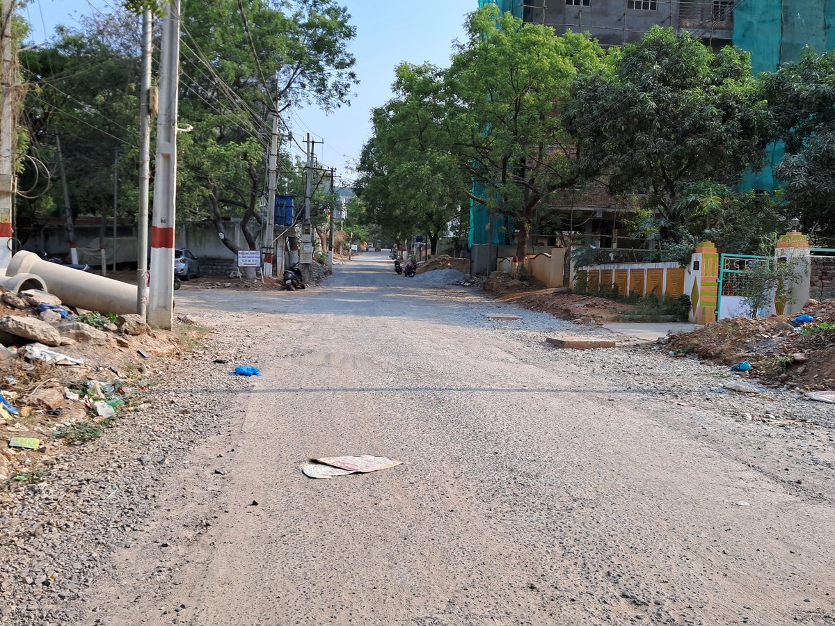 rashid1407's tweet photo. The repair/expansion of road connecting Raghavendra Nagar Colony (opp NPA) and Kings Colony(Shastripuram) has been abandoned for over 2 months now.This is causing huge inconvenience to all using this road.Request immediate action. DM for details https://t.co/ObInq7Jk3l