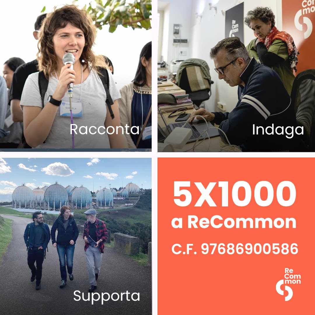 📣 Fai una dichiarazione politica, destina il tuo 5×1000 a ReCommon. 🖋️ Ti basta indicare il nostro codice fiscale: 97686900586. Scegliendo di destinare il 5×1000 a ReCommon, dichiari: ✔️che per te contano le persone e non i profitti delle multinazionali e dei giganti della…