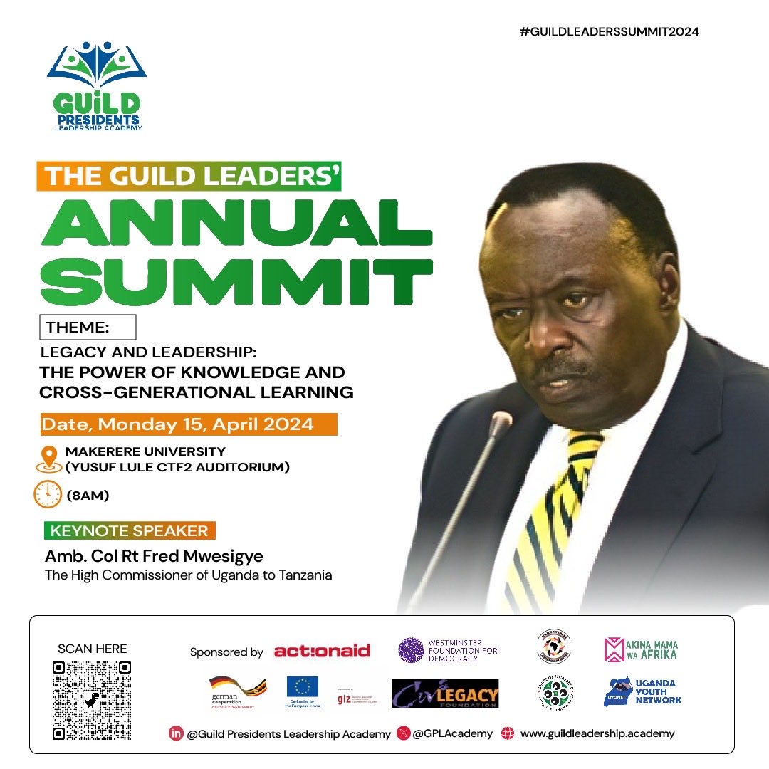 AinebyonaMario1's tweet photo. HE.Amb.Col.Rt. Fred Mwesigye the high commissioner of Uganda to Tanzania will be one of the keynote speakers,come 15th,April,2024, for the #GuildLeadersSummit that is happening @Makerere @USAIDUganda https://t.co/fcYCiOj2Q5