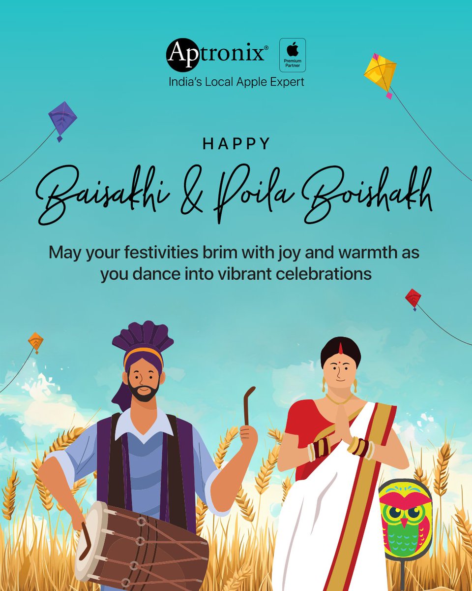 May the festival fill your life with success, happiness, and endless prosperity. Wish you a very Happy Baisakhi / Poila Boishakh! 🌾 #Aptronix #Apple #AppleIndia #AptronixIndia #ApplePremiumReseller #ApplePremiumPartner #Baisakhi #PoilaBoishakh #HappyBaisakhi #HappyPoilaBoishakh