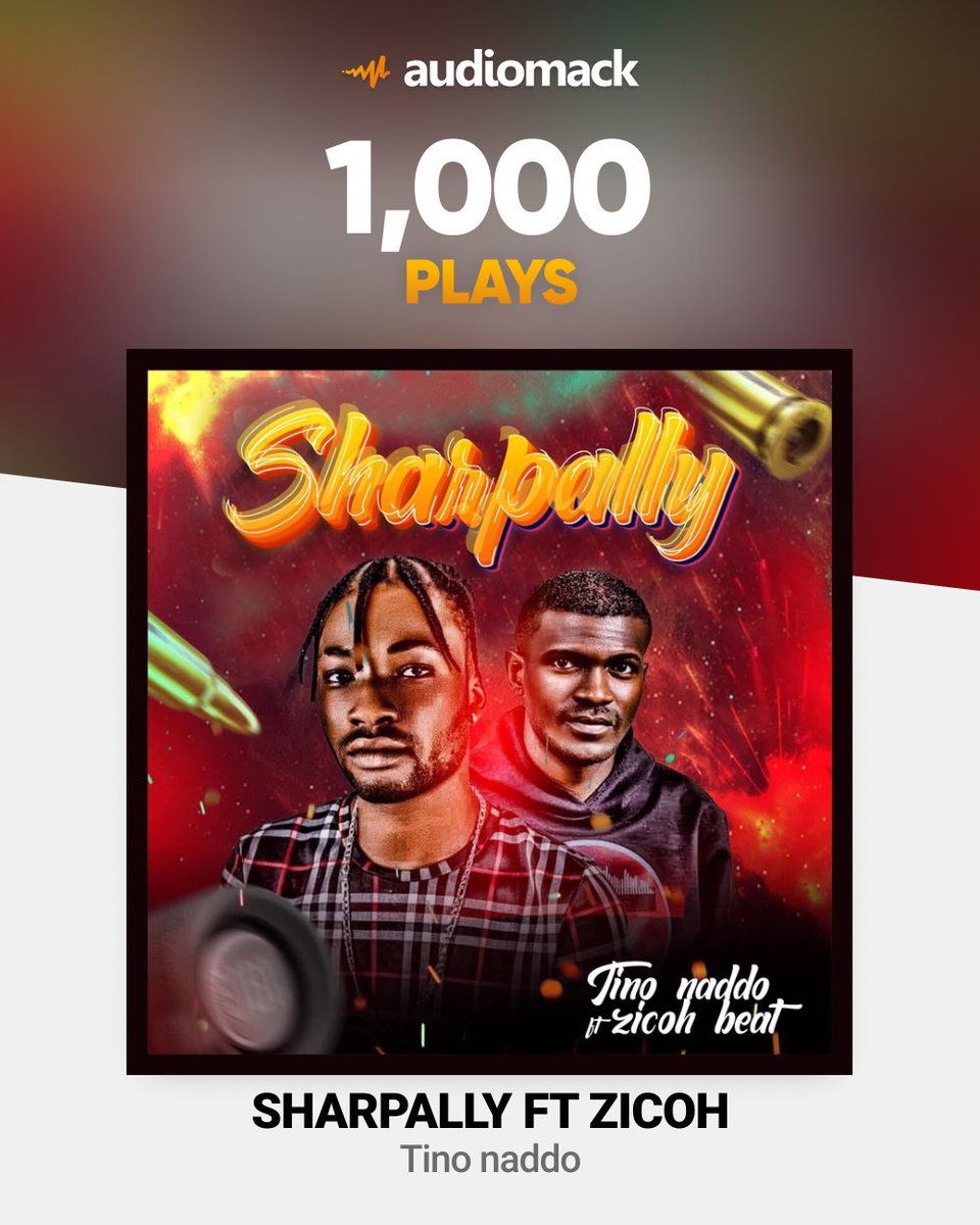 Tino_naddo's tweet image. Thanks to y’all 
Sharpally entered 1k streams on Audiomack
#sharpally #tinonaddo #Wizlord #wizer #questkeys #Wizzer #knacker