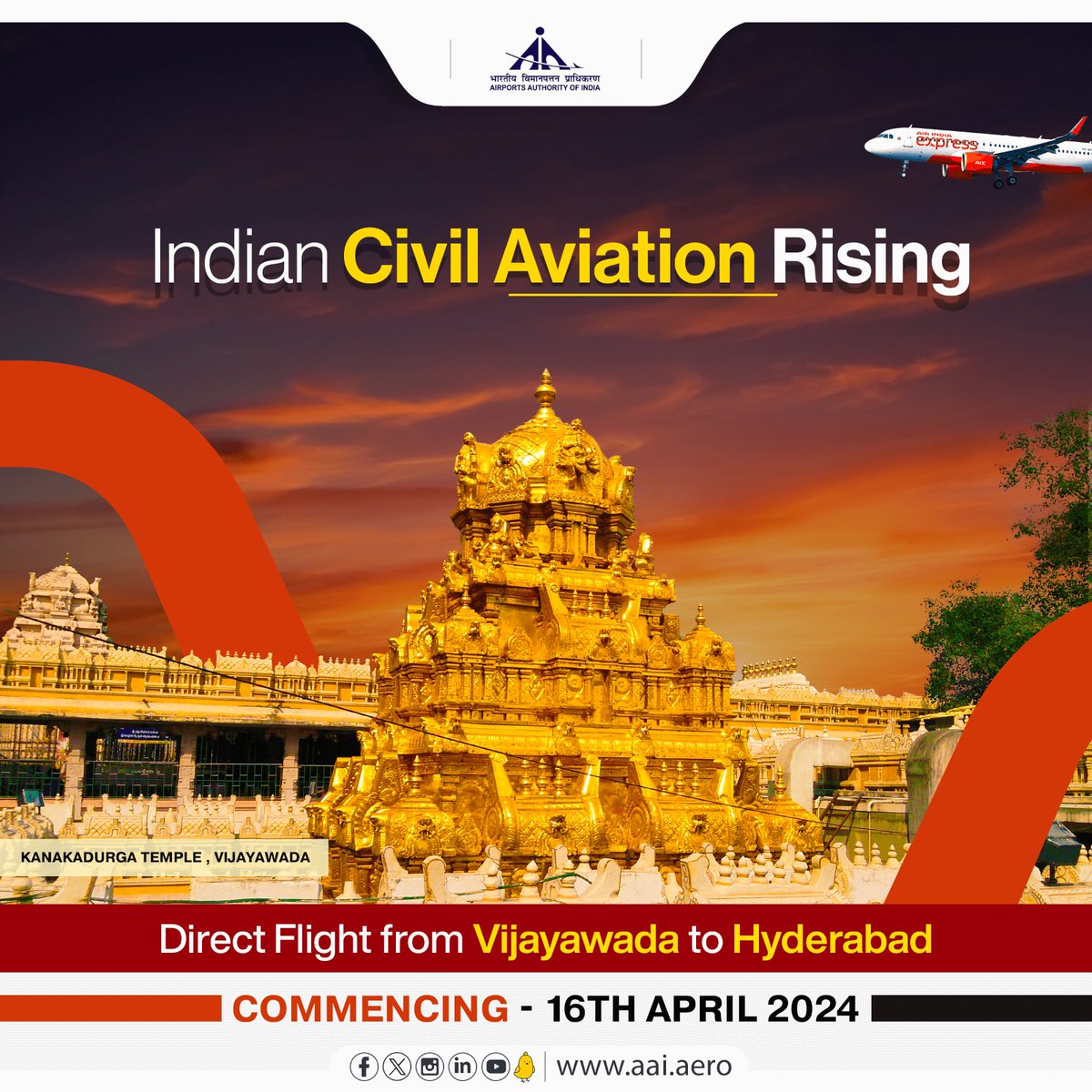 #AAI - Connecting Destinations & Cultures The Indian Civil Aviation Industry is taking a soaring leap forward, as #AAI in close coordination with aviation stakeholders' is introducing new flight routes connecting vibrant cities, bustling metropolises and pilgrimage sites. The