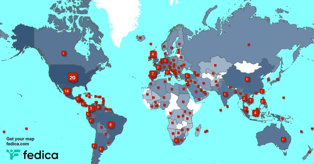 I have 84 new followers from UK. 🇬🇧, Spain 🇪🇸, and more last week. See fedica.com/!RobbieRojo
