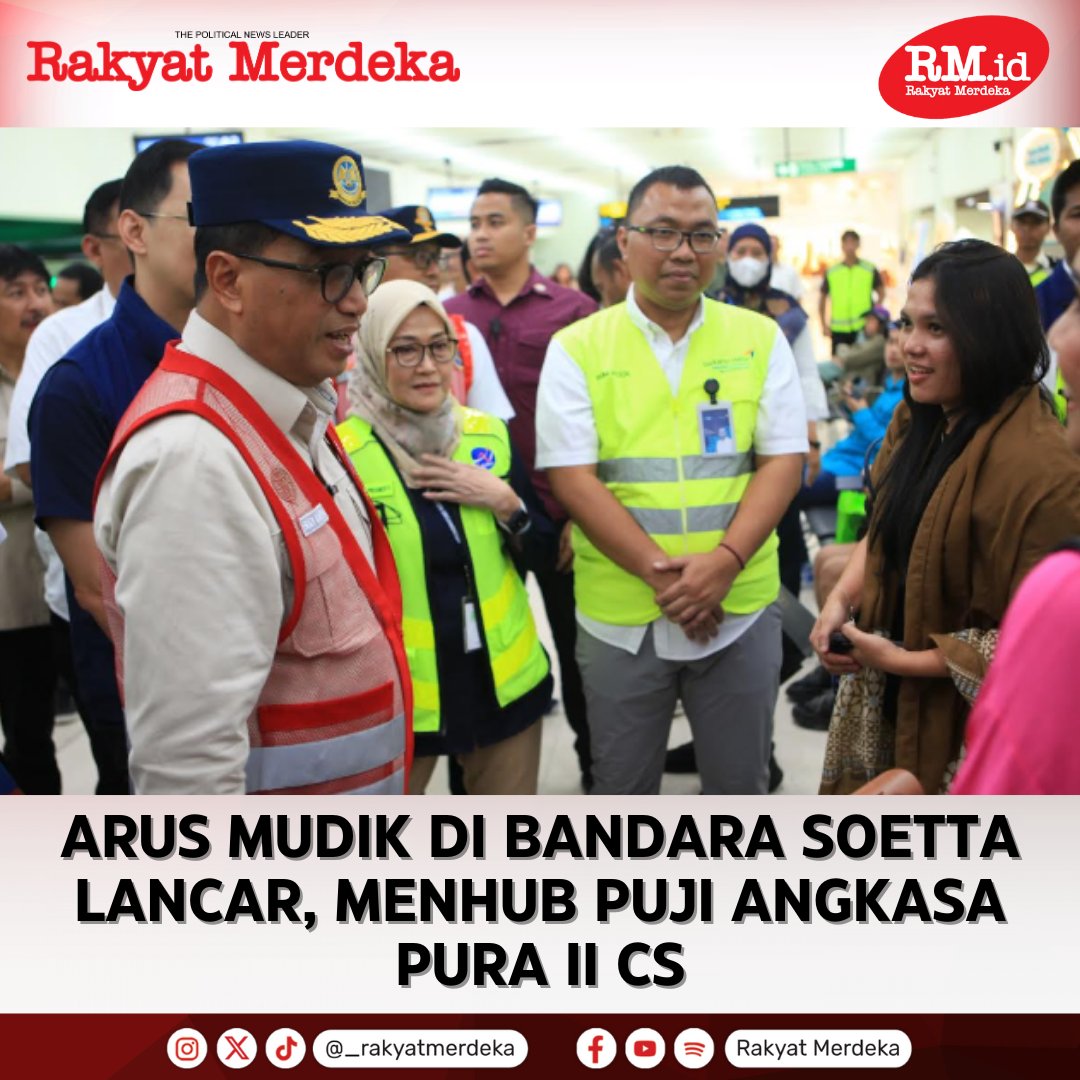 Menteri Perhubungan, Budi Karya Sumadi mengapresiasi para stakeholder di Bandara Soekarno-Hatta (Soetta) yang telah berkolaborasi dengan baik pada angkutan Lebaran 2024. 

rm.id/baca-berita/ek…

#mudik #MudikLebaran