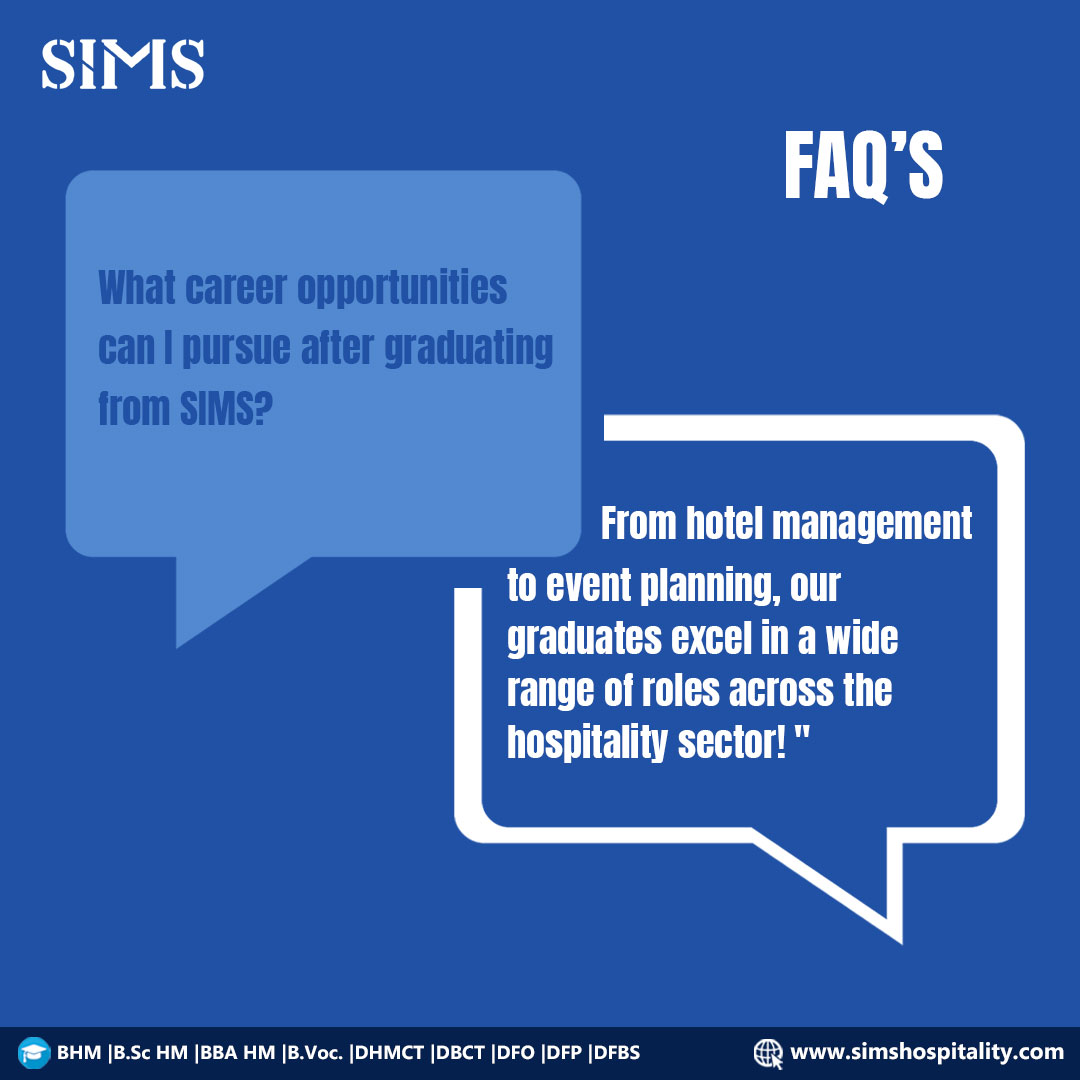 Have questions about your career path after graduating from SIMS Institute of Hotel Management? 🤔 Explore the possibilities with our FAQ's Post! 🎓

✨ #simshospitality #careeropportunities #hotelmanagement