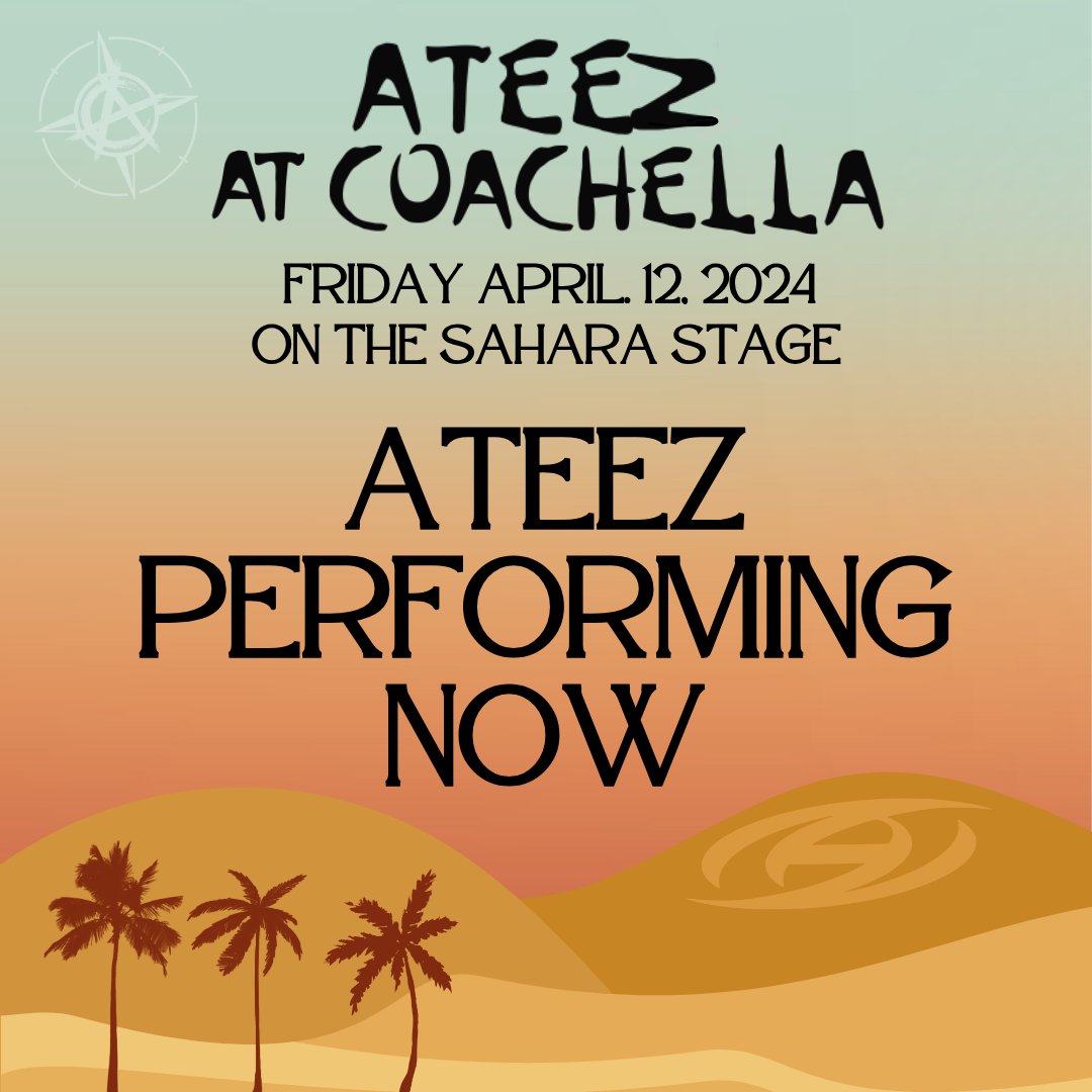 ATINYNORTH's tweet photo. ATEEZ PERFORMING NOW
@ATEEZofficial's performance at @coachella 2024 starts now!
๐: https://t.co/bQGJRsEaPj
ATEEZ AT COACHELLA
#ATEEZ #์์ดํฐ์ฆ #ATEEZCHELLA #CHELLATEEZ #ATEEZatCOACHELLA #Coachella #Coachella2024 #ATINYNORTH https://t.co/7uu1A0iEGM