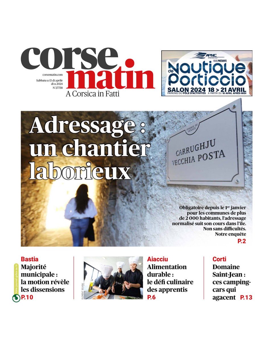 pichjulellu's tweet photo. Corse-Matin du samedi 13 Avril 2024

Nous, chez Pichjulellu, nous sommes le seul partenaire insulaire de la Charte de la Base d’Adresse Locale. Nous accompagnons aujourd’hui plus de 140 communes sur l’île dans la réalisation de leur adressage communal ! https://t.co/vzJMfmVRP5