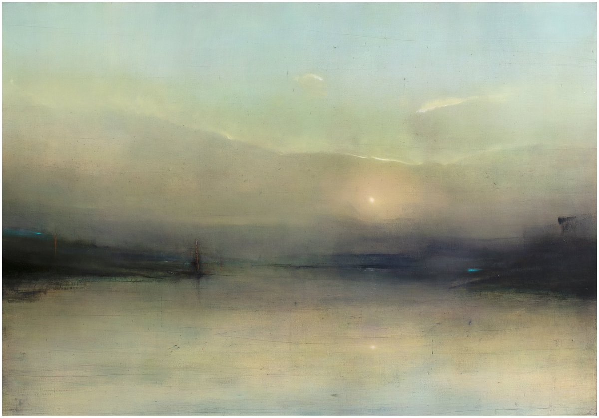 ‘Distant Sky’ Oil on canvas 200x140cm #landscape #spring #blueskies #morningsky #morninglandscape #paintingtoday
