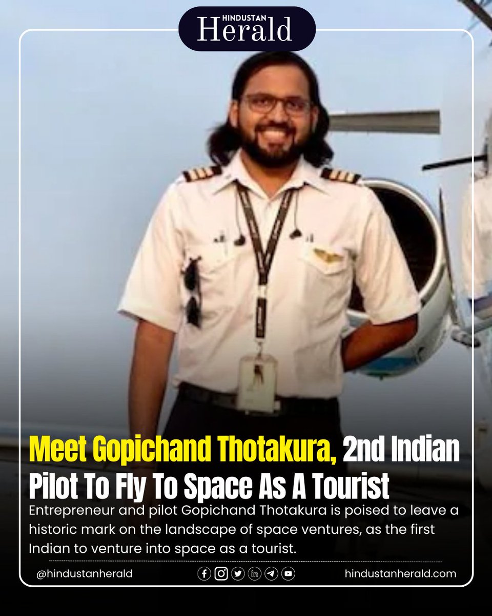 Gopichand Thotakura, entrepreneur and pilot, is set to make history as the first Indian space tourist aboard Blue Origin's NS-25 mission. 🚀✨ 

#hindustanherald #SpaceExploration #GopichandThotakura