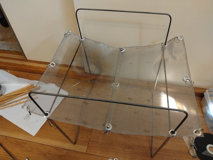 自作の焚き火台2号機(ニンジャファイアスタンド風味)完成しました。 