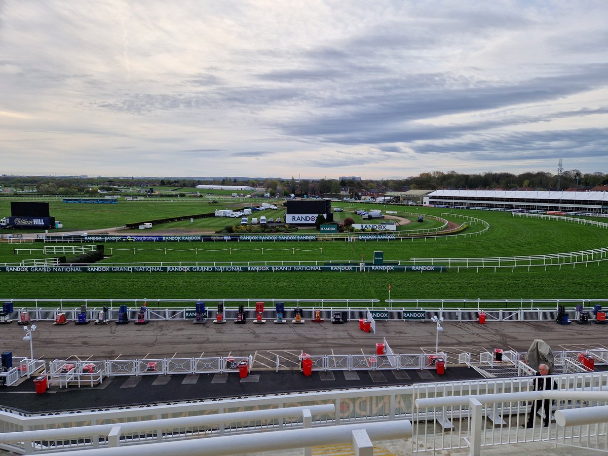 Early bird catches the worm At @AintreeRaces this morning for @BBCr4today Plenty to discuss ahead of the #GrandNational 0725 @lucindavrussell - Can Corach Rambler win back to back titles? 0825 @NevinTruesdale - How will changes to the course affect the race? @jadelauriston
