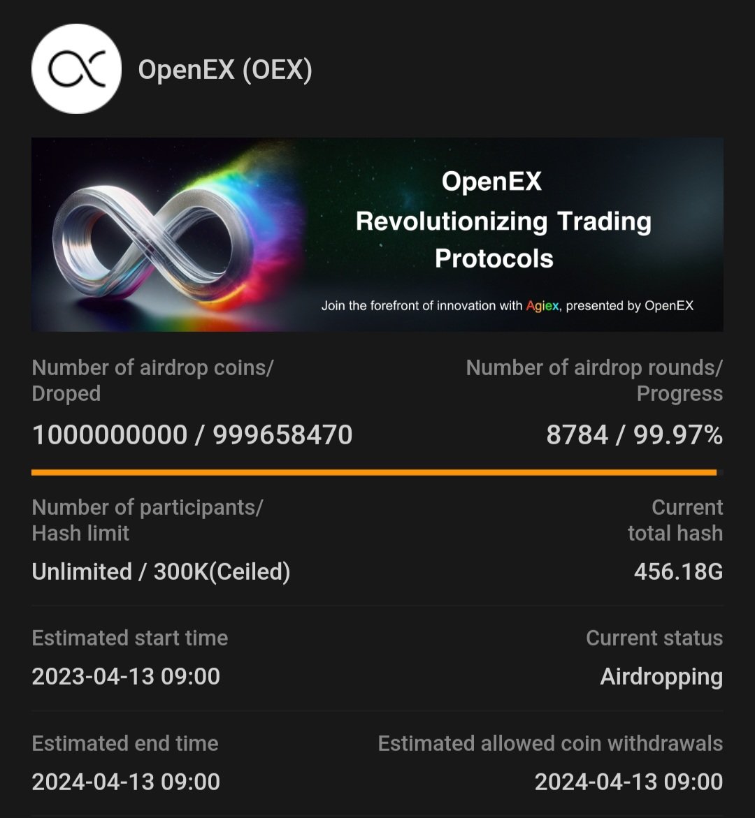🚨🚨🚨BIGGEST $OEX GIVEAWAY 🚨 In anticipation of $OEX withdrawal, the wallet binding today been the 13th of April, 2024. We are running the biggest giveaway ever in support of #OEXCOMMUNITY and the much anticipated #BTC custodial staking on #Core mainnet 🔥 Giveaway = 50,000…