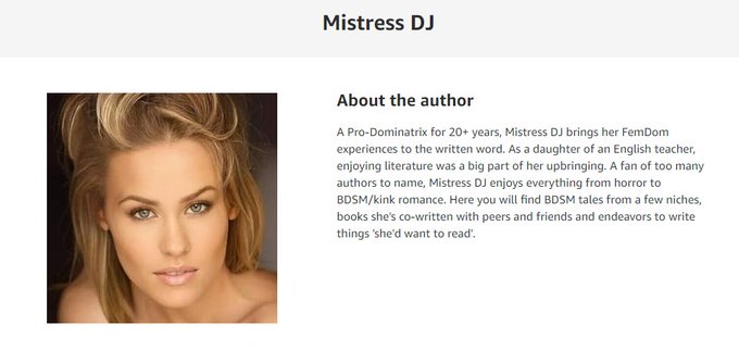Mistress DJ : My Books on Amazon (with links!) https://t.co/QlB35kjGfD   #kindle #femdom #Domme #mistress<a href="/tag/bdsm"class="tags"><span>#bdsm</span></a><a href="/tag/book"class="tags"><span>#book</span></a><a href="/tag/femdom"class="tags"><span>#femdom</span></a><a href="/tag/dominatrix"class="tags"><span>#dominatrix</span></a><a href="/tag/haiku"class="tags"><span>#haiku</span></a><a href="/tag/mistress"class="tags"><span>#mistress</span></a>