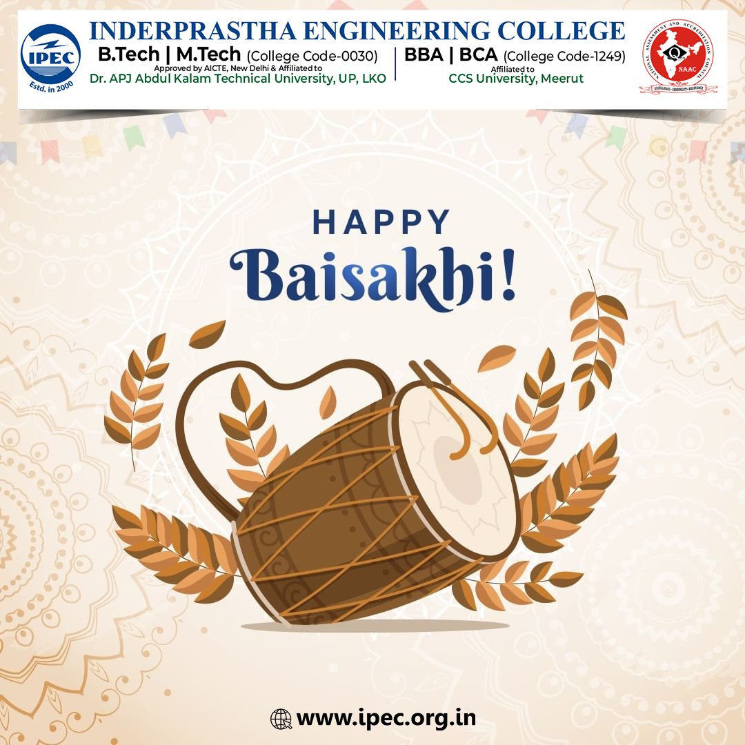 Vaisakhi is a vibrant celebration in Punjab and Northern India, as well as among the Sikhs.  A time for community gatherings, spiritual reflection and festive traditions – IPEC wishes all students, faculty members and staff a Happy Vaisakhi!.

#baisakhi #punjabnewyear #IPEC