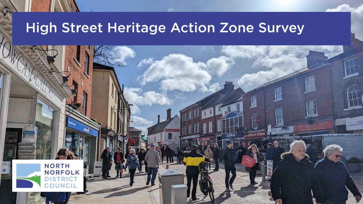 NORTH WALSHAM HAZ: There is still time to share your thoughts on the High Street Heritage Action Zone - consultation closes on Sunday 14 April. Your feedback is an important part of evaluating the project. Please share your thoughts: surveymonkey.com/r/HSHAZ2024