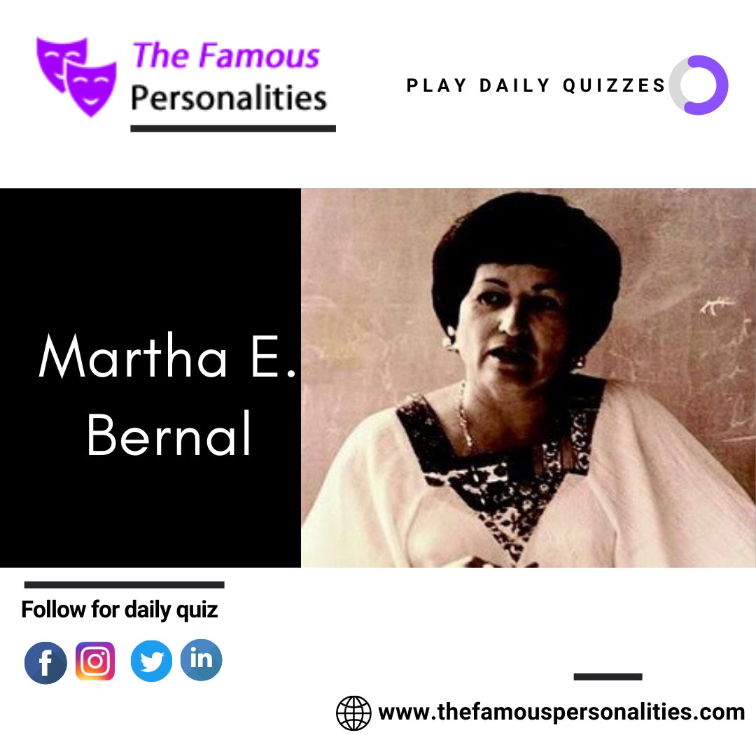 Martha E. Bernal, a pioneer in psychology, was the first Latina to receive a PhD in psychology in USA. Her work focused on cultural diversity the foundation for culturally competent therapy. Let's celebrate her legacy.#MarthaEBernal #Psychology Visit - thefamouspersonalities.com/profile/doctor…