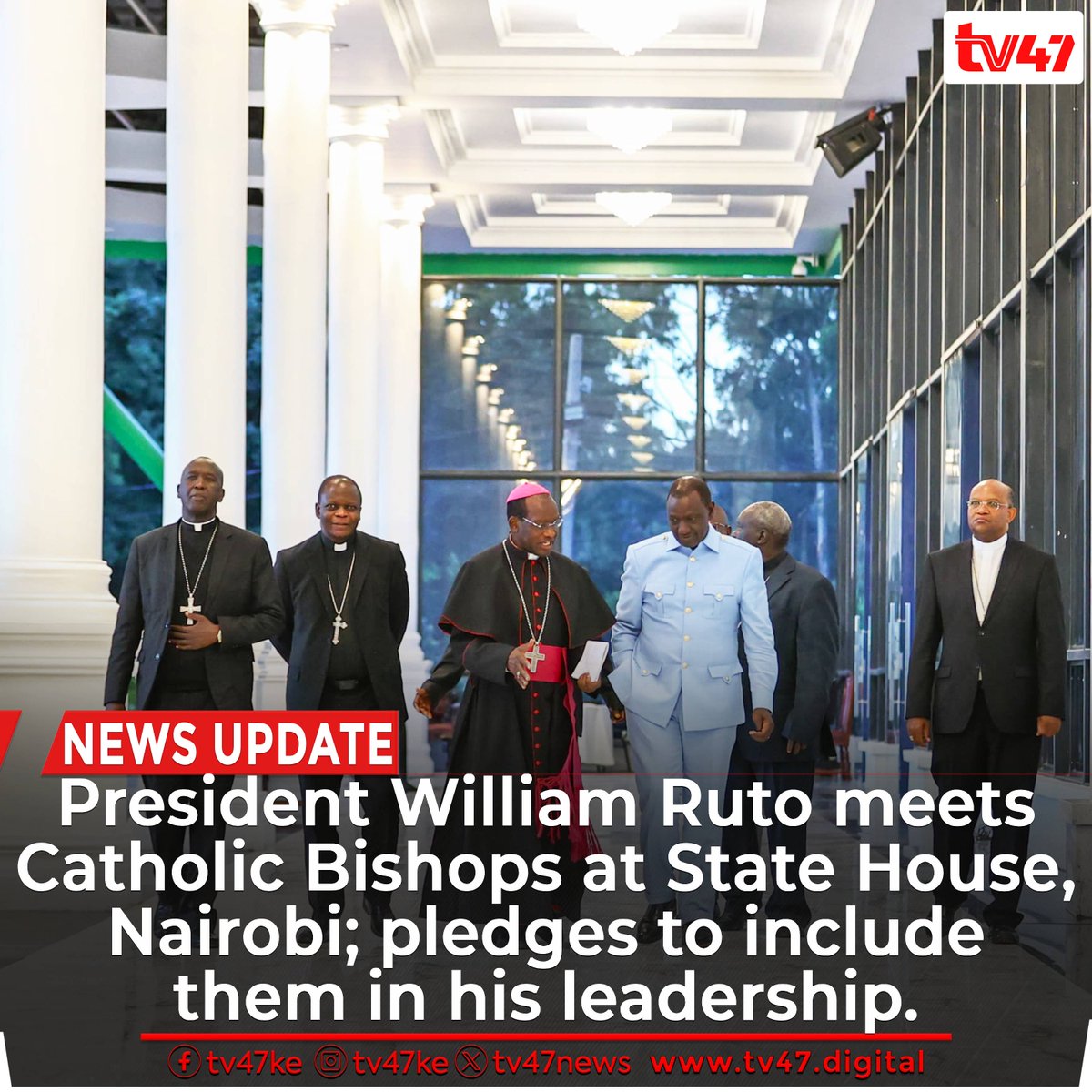 PRESIDENT William Ruto on Friday met the leadership of the Kenya Conference of Catholic Bishops. Among the issues they raised were health crisis and education funding. In response, President Ruto pledged to include them in his leadership. 'We appreciate their input in the…