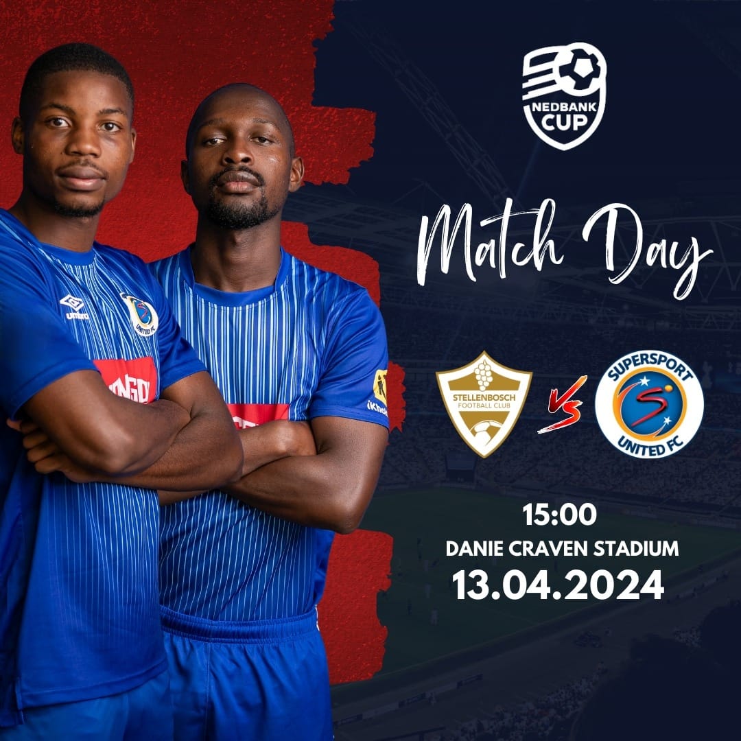 🚨MATCHDAY🚨 It's #NedbankCup2024 quarter-final day in Stellenbosch! 🔵🙌 🆚 @StellenboschFC 🏟 Danie Craven Stadium ⏰ 15:00 📺 SS PSL 202 COME ON SPARTANS! 💪 #MatsatsantsaUnified | #NedbankCup