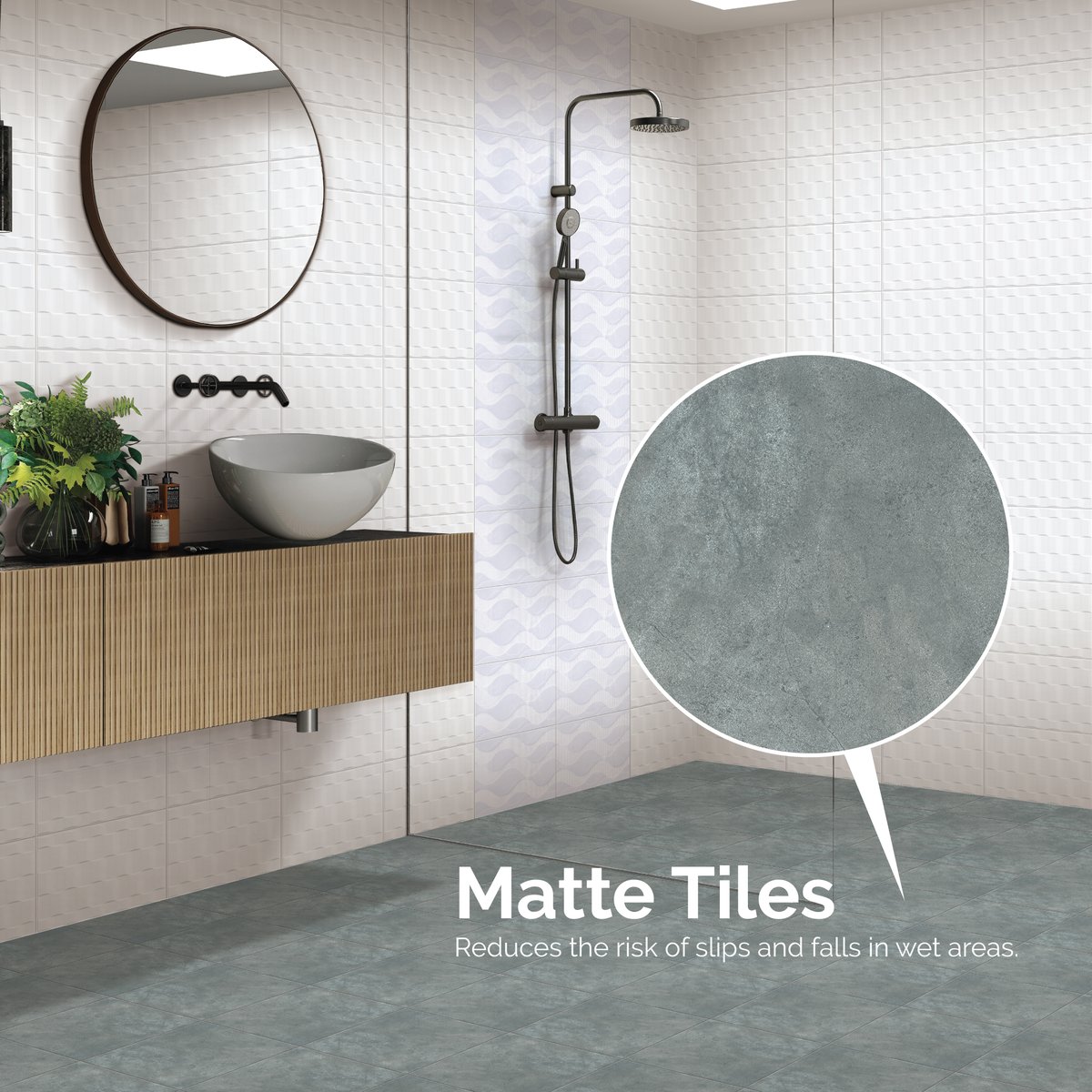 Matte tiles offer superior traction, reducing the risk of slips and falls, especially in wet areas like bathrooms and kitchens.

#TwyfordOfficial #BetterTilesBetterLife #CeramicTiles #DreamHome #MatteTiles