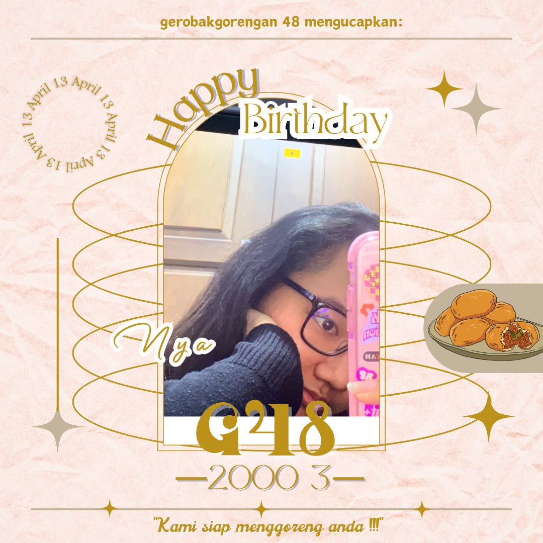 gerobakgorengan's tweet photo. G48과 함께한 #nya's 첫 번째 생일!🎂💗 변함없는 미소로 우리 곁에 있어줘서 고마워~ ✨ Happy Birthday #nya @peachielix
#G48 #gerobakgorengan #pdd2003 https://t.co/29mkB8Zqnn