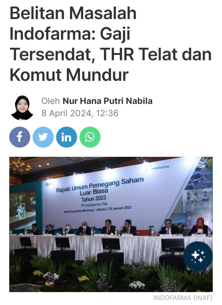 Ini masalah klasik yg menimpa sebagian besar BUMN kita karena BUMN hanya sebagai sapi perah, untuk memenuhi kehidupan hedon petinggi2 nya dgn gaji, tunjangan,fasilitas yg fantastis & sbg ladang korupsi. Pantas klu masyarakat menyoroti kinerja Menterinya. katadata.co.id/finansial/burs…