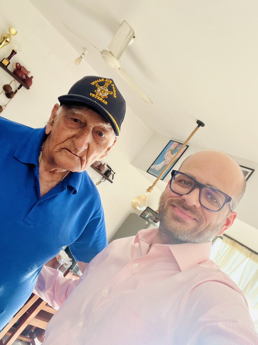 Another interview with a Nonagenarian @IAF_MCC veteran. A wonderful soul and another drop collected in the vast ocean of #IAFHistory . 

Bit by bit, we need to meet as many as we can. If you have suggestions on senior veterans to meet - pls do post them and I will try my best.