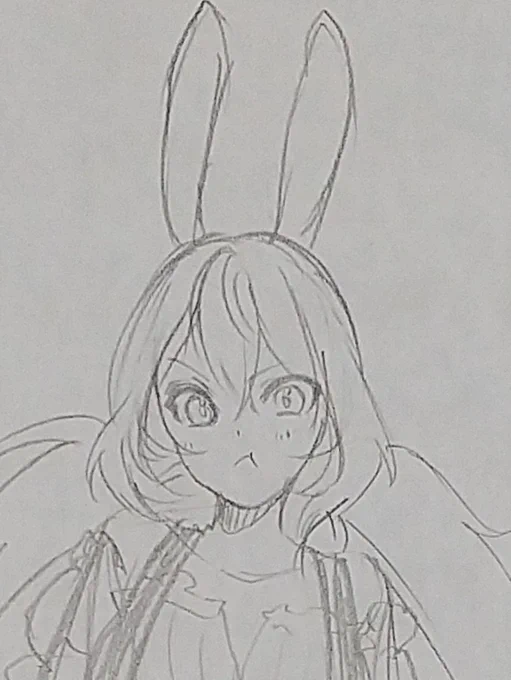 アナログでラフ描いてデジタルで清書とかをたまにやるのでこういう見比べもたのしいよね。ラフのが手癖激しめ。 