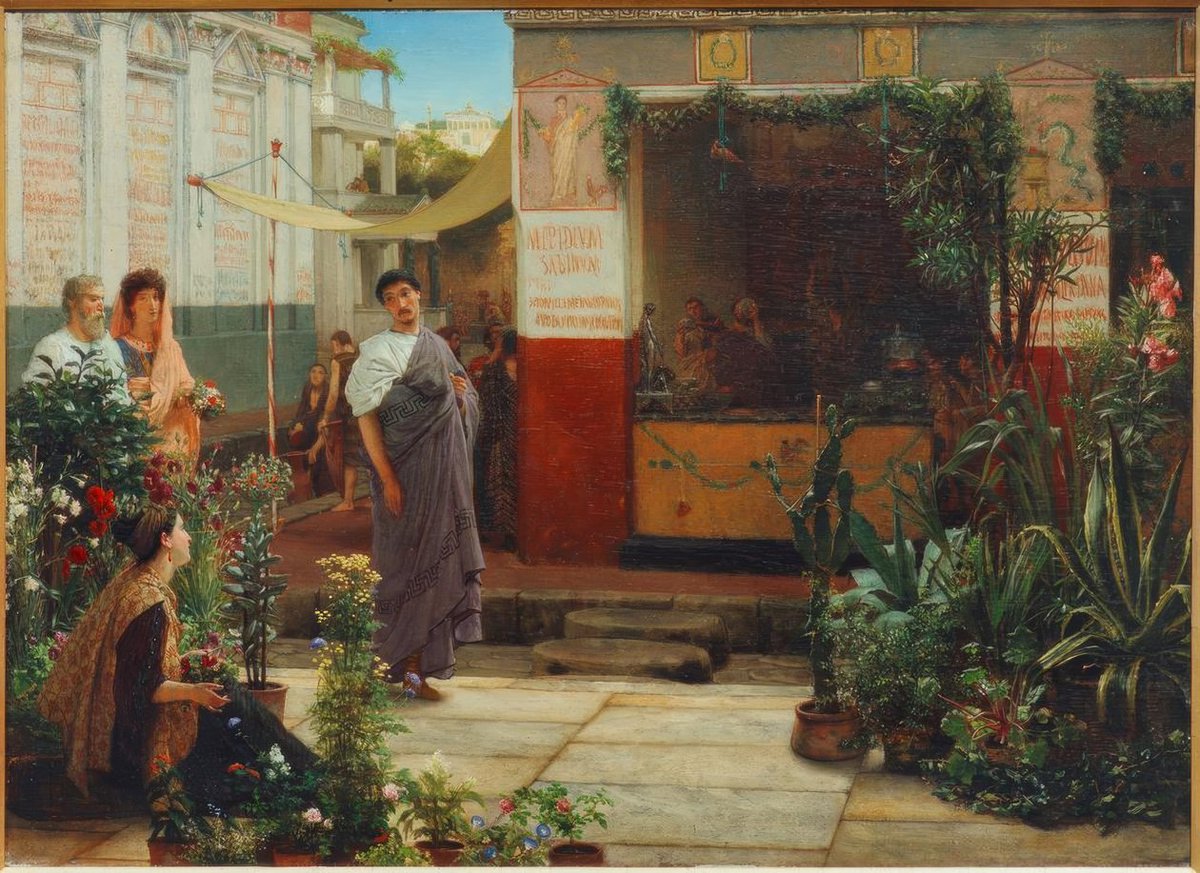 'El mercado de las flores' del pintor Lawrence Alma-Tadema. Pocos pintores han retratado con tal maestría la belleza del mundo antiguo como este neerlandés.