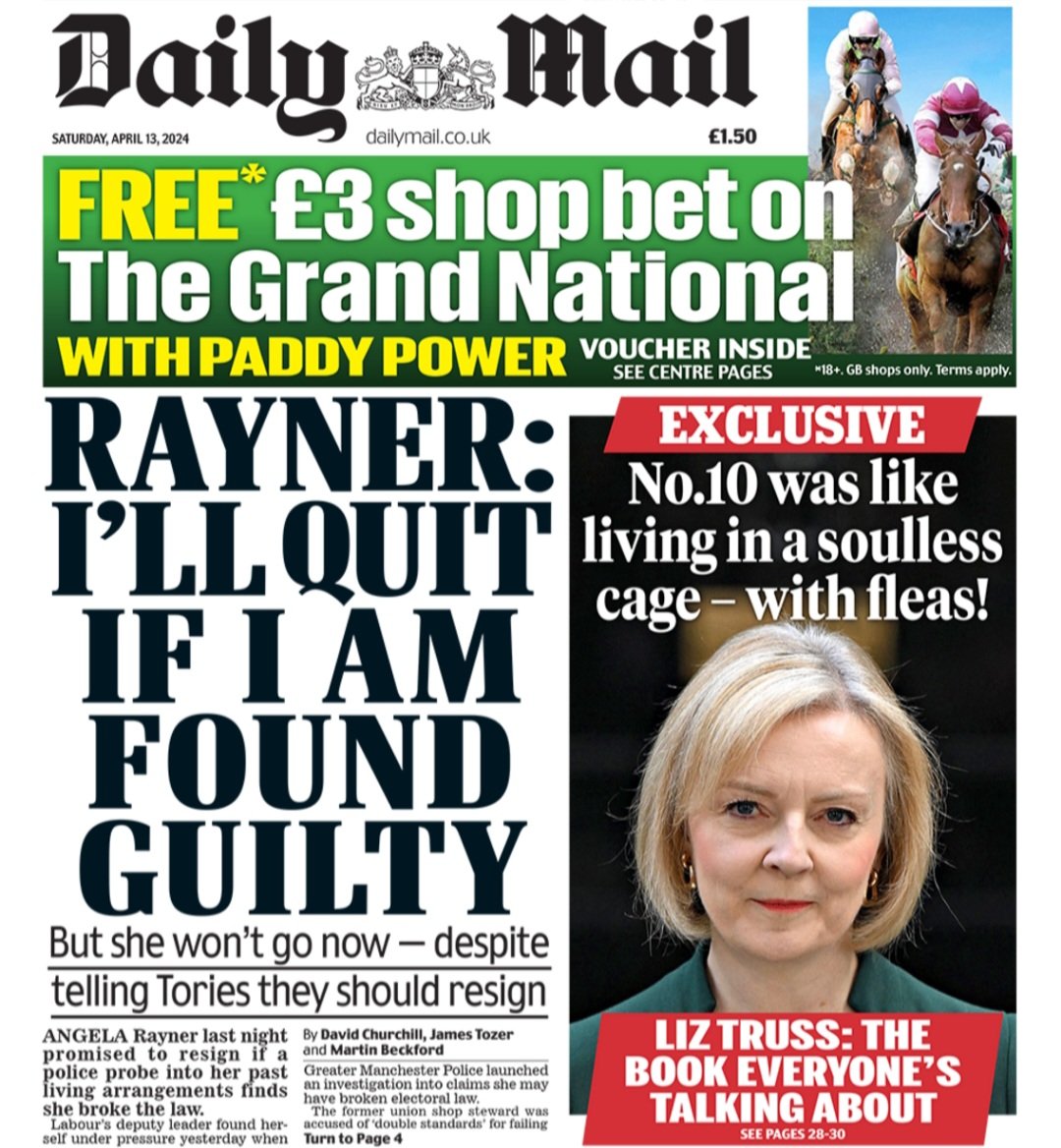 Astonishing that these papers and #Tory troublemakers want #AngelaRayner to quit before she's found guilty of any wrongdoing, even when she said that she would step down if found to be!