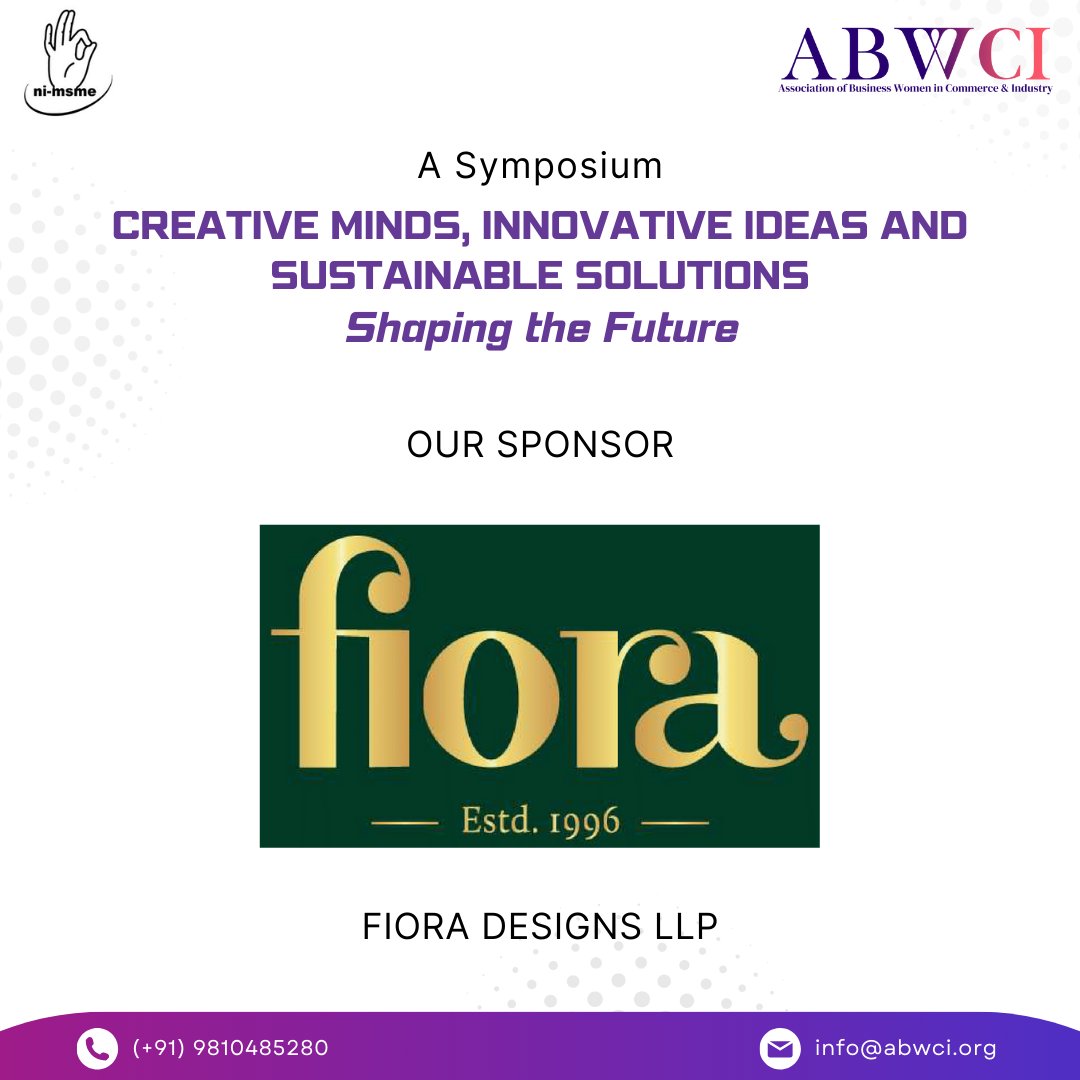 ANNOUNCEMENT! 📣 We're thrilled to announce our partnership with 🌿Fiora Designs LLP🌿! Thank you for joining us and supporting the Symposium, “Creative Minds, Innovative Ideas and Sustainable Solutions - Shaping the Future”! 🤝 Some exciting updates are coming soon! 🔜