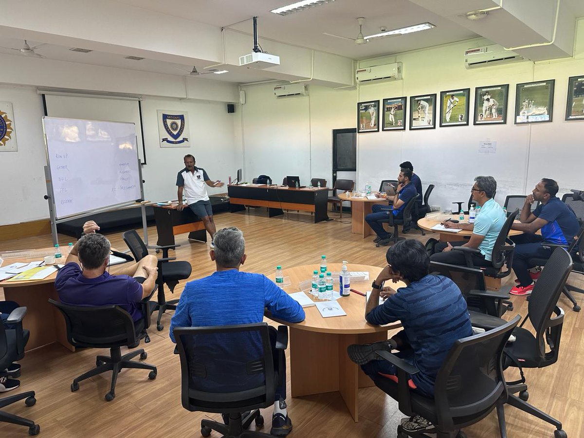 A glimpse of the happenings from the ongoing Residential Workshop for the elite coaches in the Indian cricket circuit at NCA, Bengaluru. 

These enriching sessions are designed to maximise knowledge and experience sharing from a coaching standpoint besides covering modules on