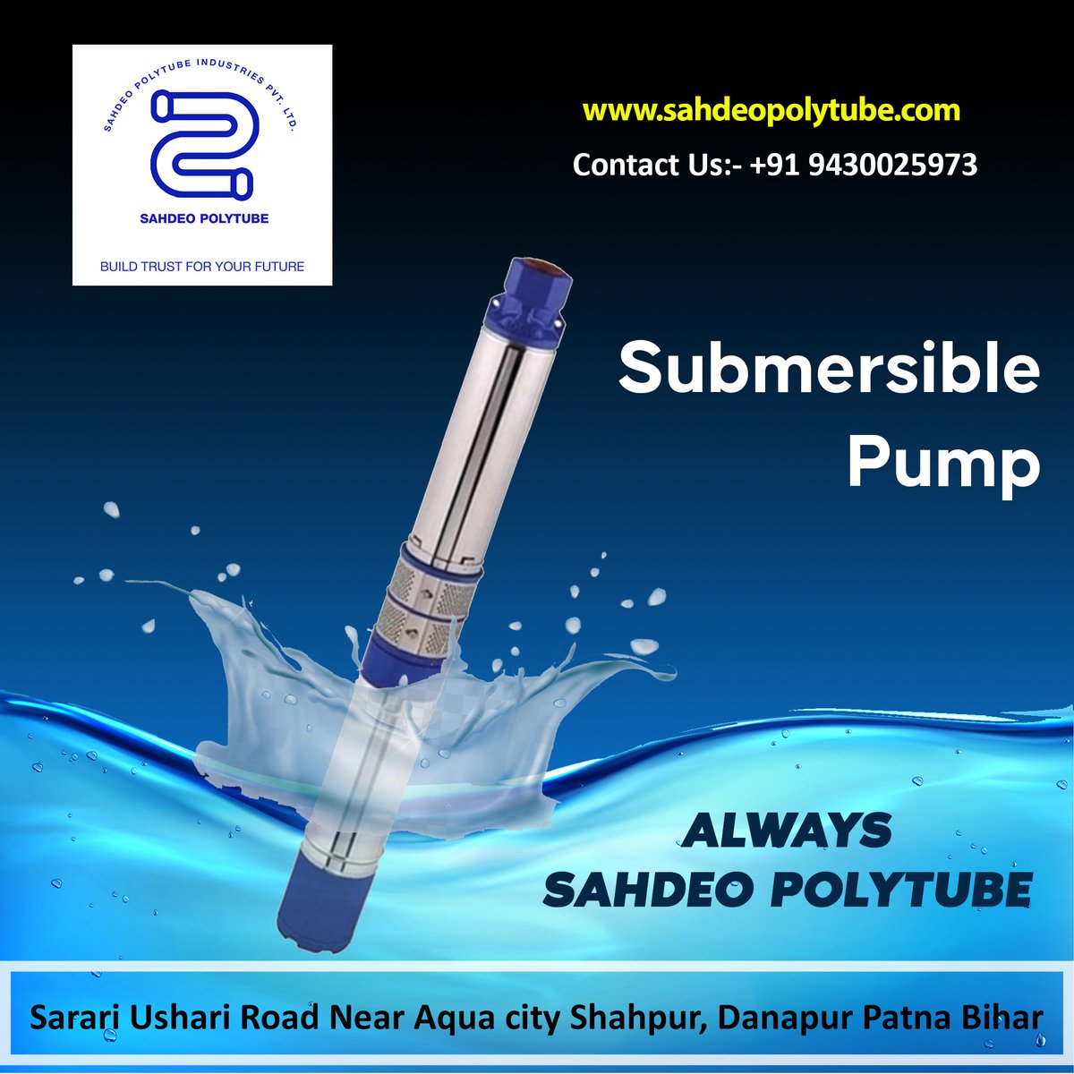 sahdeopolytube.com
Get ready for seamless performance with Sahdeo Polytube's Submersible Motors! 💪🌊 #SubmersibleMotors #WaterSolutions #EfficientPower #AgriculturalTech #IndustrialInnovation #ReliablePerformance #SahdeoPolytubeQuality #PoweringYourNeeds #WaterPumps