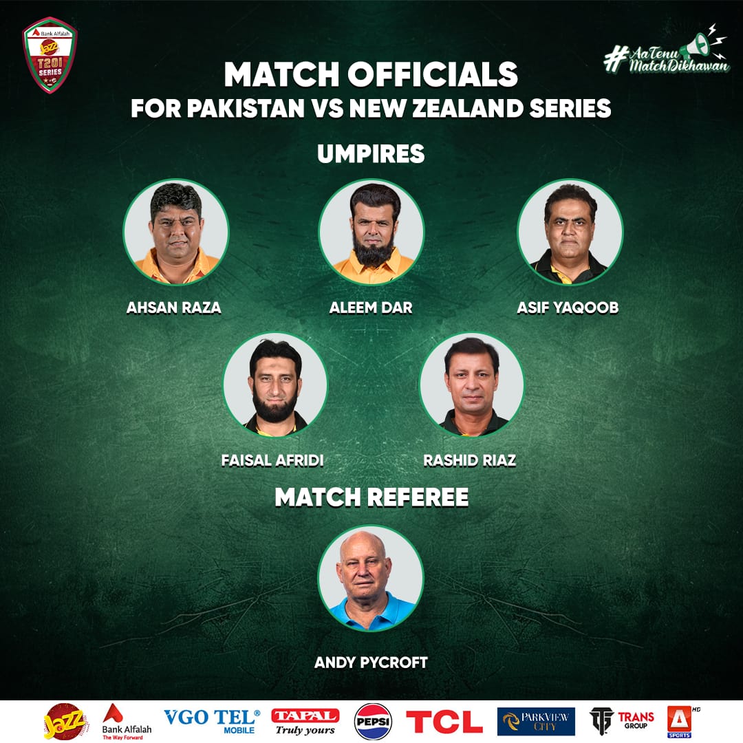 🚨 Match officials announced for the #PAKvNZ T20I series 🚨 Read more ➡️ pcb.com.pk/press-release-… #AaTenuMatchDikhawan