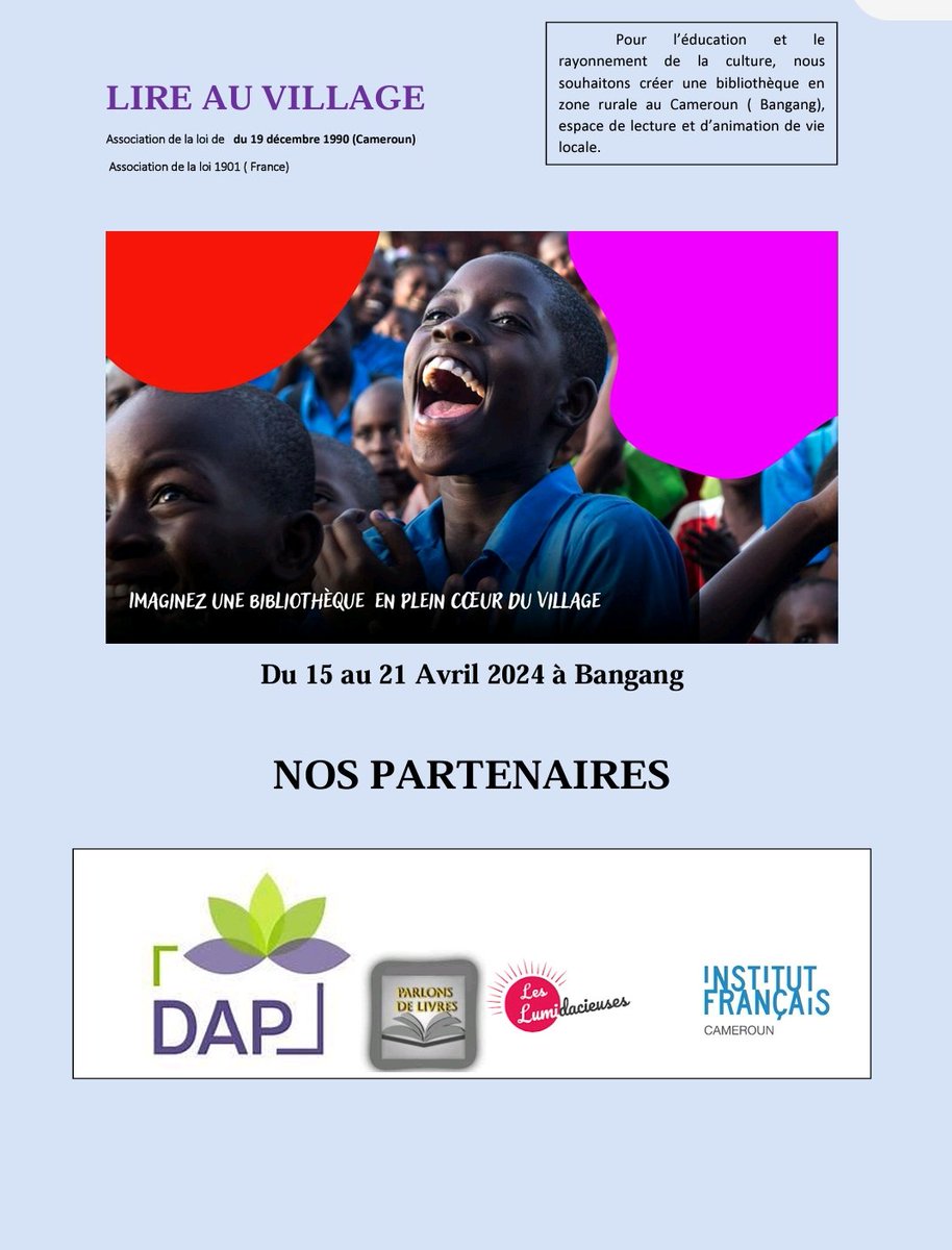 chauve_ken's tweet photo. LIRE AU VILLAGE : UN PROJET DE @ErnisSlam 

Visite de 5 établissements scolaires , échanges et ouverture d'une bibliothèque à BAGANG 
@Coquette_Meli @FranckJeriol @aureline_meli @orel_kelvin @socialprener @royal_sarahh @Cruellicita @_maf____  @cecyalida @JEDONNE8 @UpgradeCare
👇🏾 https://t.co/IPUMlbjPJv