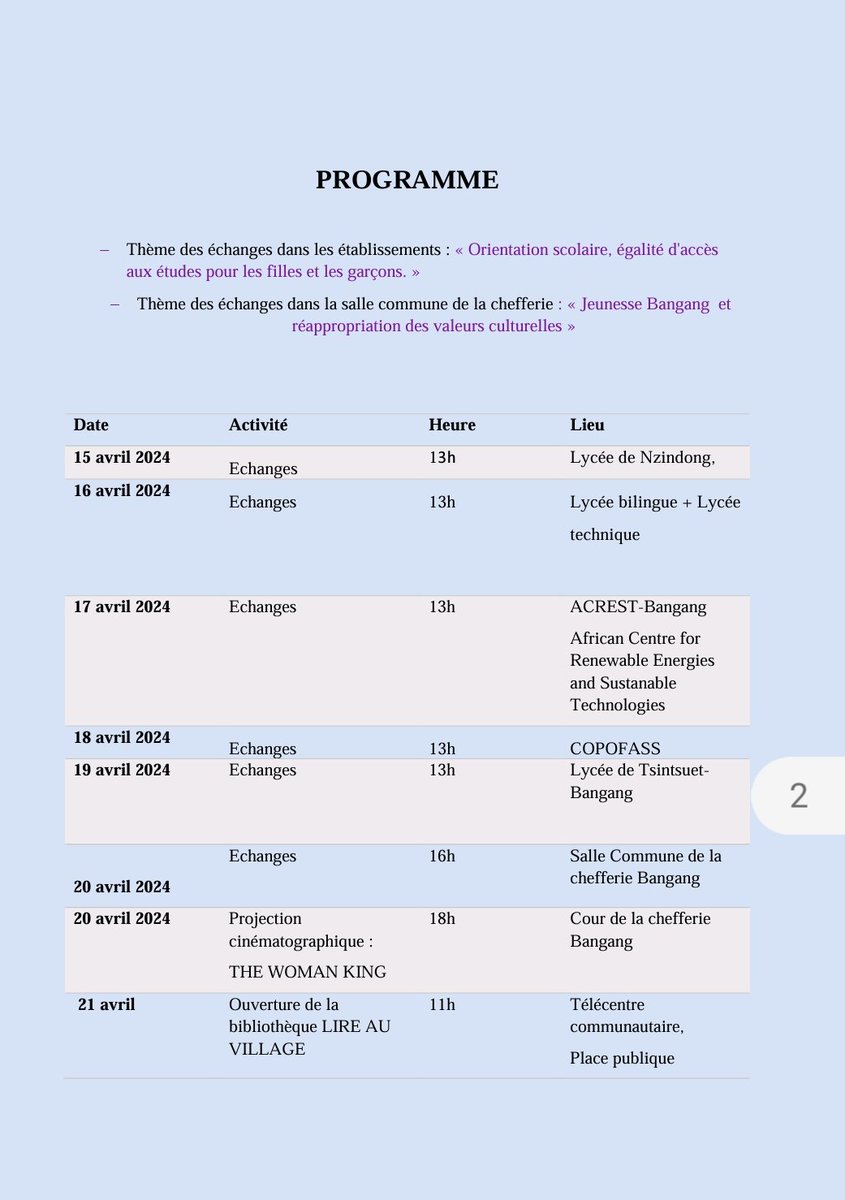LIRE AU VILLAGE : UN PROJET DE <a href="/ErnisSlam/">E.R.N.I.S</a> 

Visite de 5 établissements scolaires , échanges et ouverture d'une bibliothèque à BAGANG 
<a href="/Coquette_Meli/">#CoquetteMeetsElumelu</a> <a href="/FranckJeriol/">#ZeFunTimeDla//Je ne change plus de TN🇨🇲</a> <a href="/aureline_meli/">Gemini 🇨🇲✨</a> <a href="/orel_kelvin/">Orel Kelvin.</a> <a href="/socialprener/">Tonye Michelle</a> <a href="/royal_sarahh/">~ Royal 🕊️</a> <a href="/Cruellicita/">Çrüēllë Pęrfėctiõn💎🇨🇲🇺🇸</a> <a href="/_maf____/">Maf</a>  <a href="/cecyalida/">Alidoudouce</a> <a href="/JEDONNE8/">JE DONNE</a> <a href="/UpgradeCare/">UPGRADE-CARE</a>
👇🏾