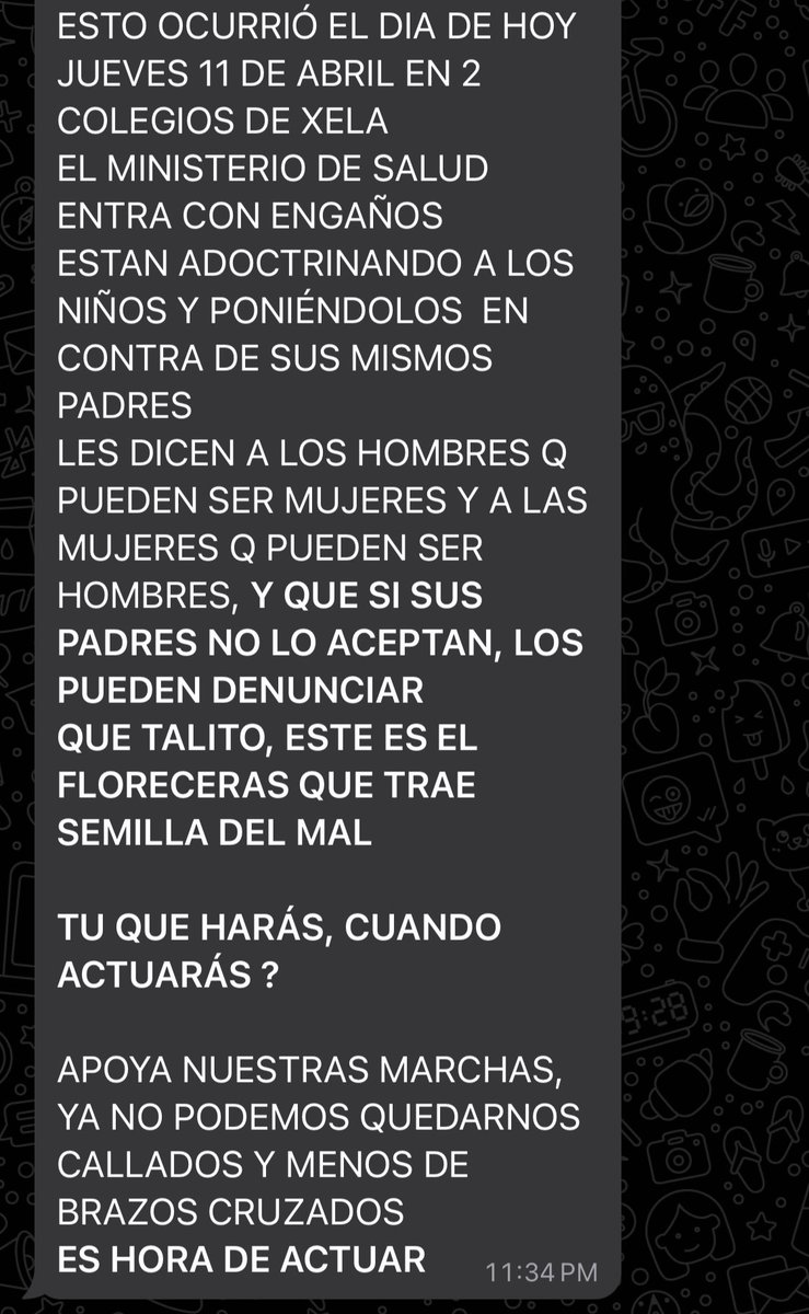 esto no va a parar HASTA QUE NOSOTROS LOS PAREMOS GUATEMALTECOS! las ongs de la embajada y el g-13 tienen millones de usd y euros para esto y un gob corrupto aliado con b arevalo para servirles de alcahuete !!! LOS TENEMOS QUE PARAR NOSOTROS LOS CIUDADANOS ! NO HAY NADIE MAS!!!