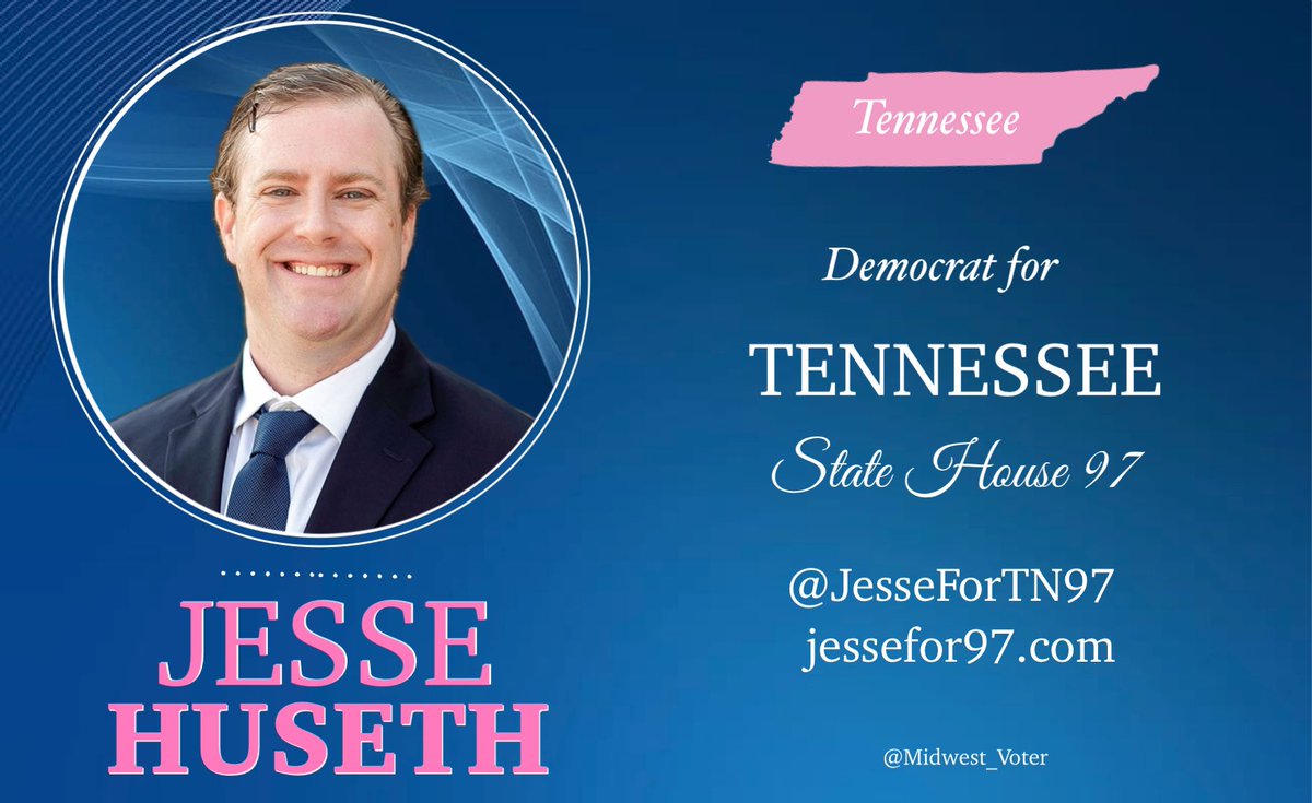 @JesseForTN97 is dedicated to providing real solutions to real problems for fellow citizens, children having opportunities to succeed and everyone thrives #DemVoice1 #ONEV1 #BLUEDOT #LiveBlue #ResistanceBlue